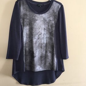 Nicole Max Tunic Snakeskin Font Hi-Low Hem Size M